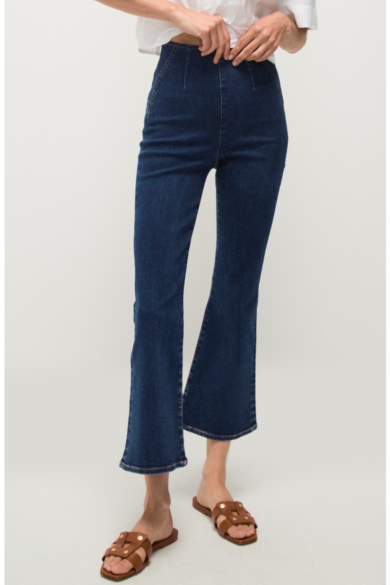 Carson Off-Duty High Waist Ankle Flare Jeans, Main, color, BRIGHT BLUE