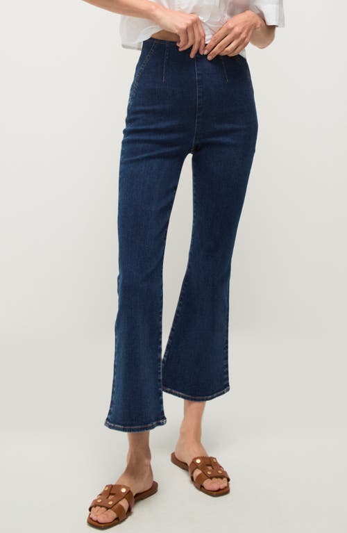 Veronica Beard Carson Off-duty High Waist Ankle Flare Jeans In Bright Blue