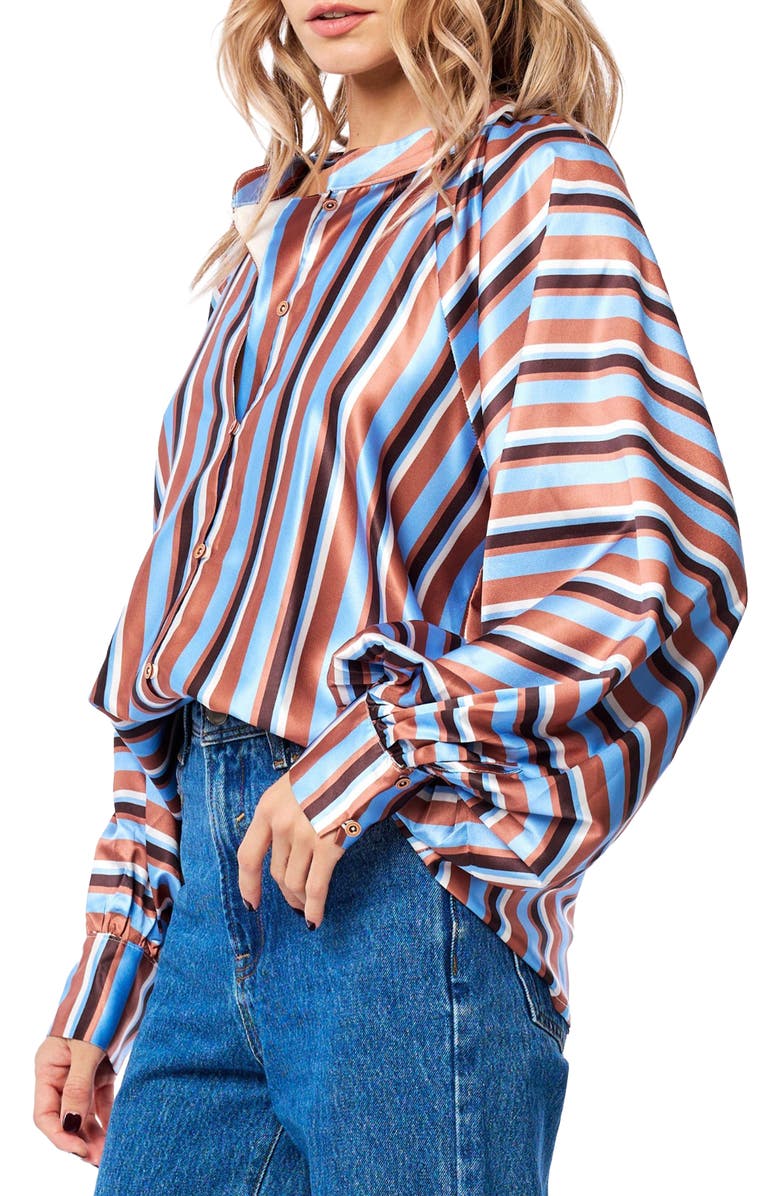 CIEBON Milia Satin Top, Alternate, color, Blue Multi