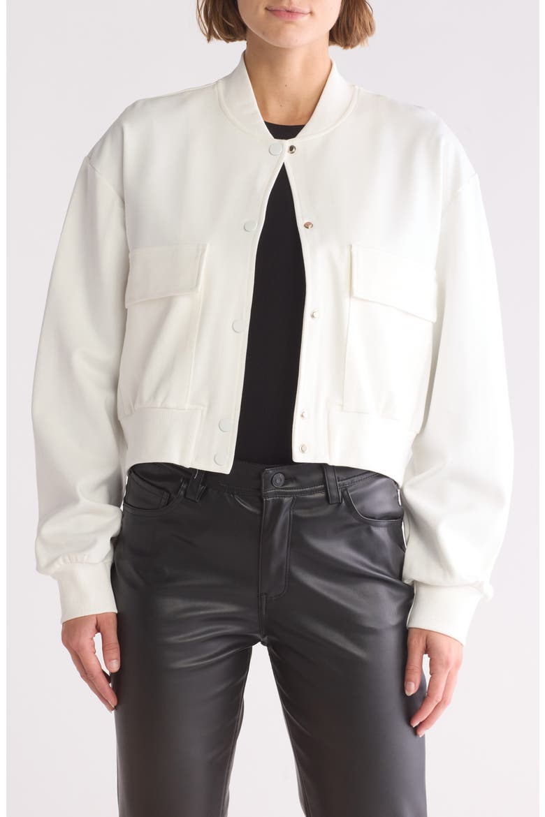 Utility Pocket Crop Bomber Jacket, Main, color, OFF WHITE