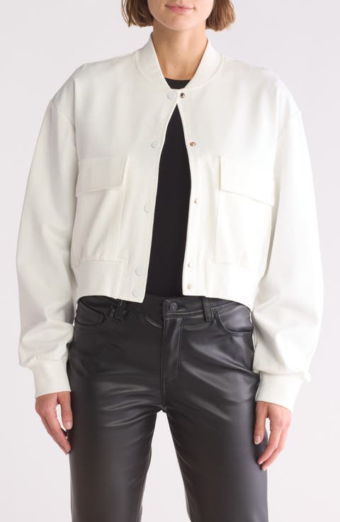 Utility Pocket Crop Bomber Jacket