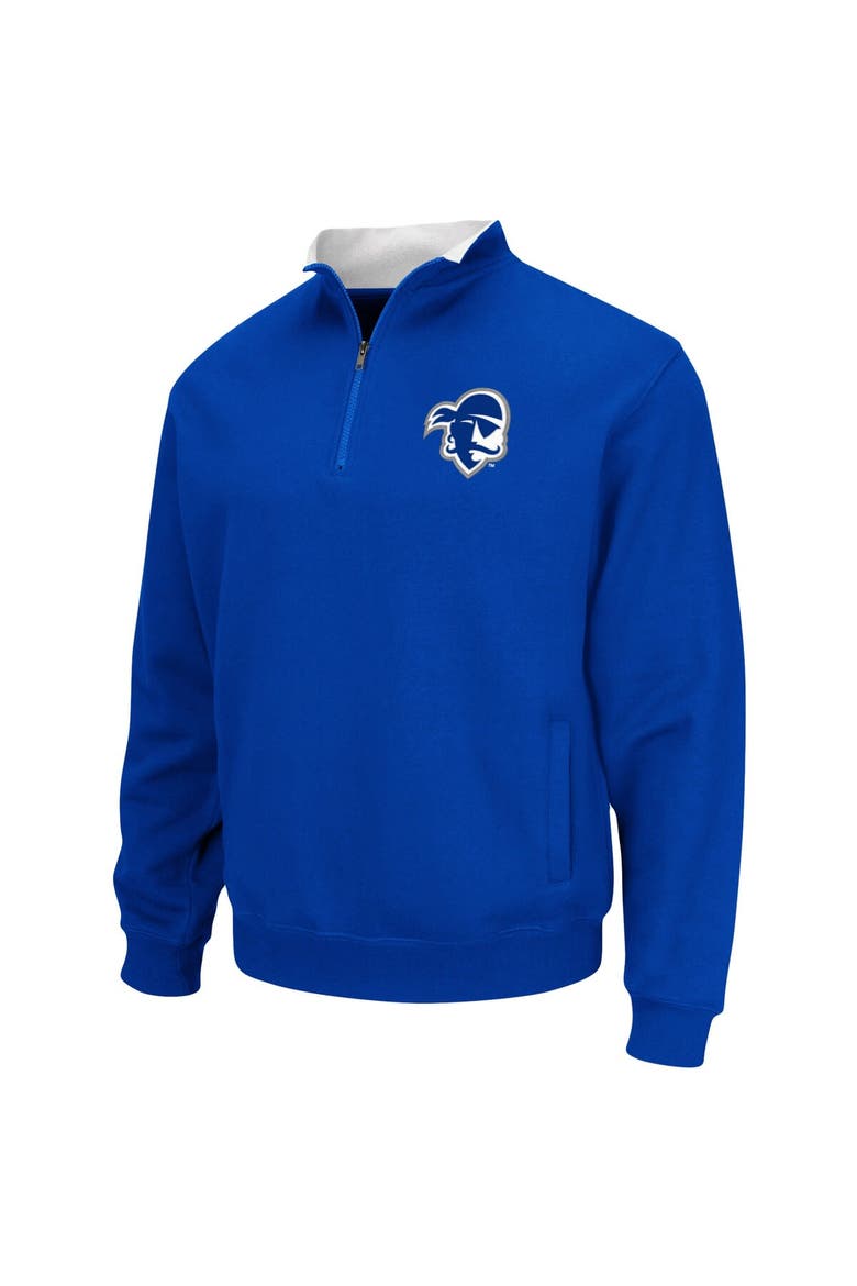 Men's Colosseum Blue Seton Hall Pirates Tortugas Logo Quarter-Zip Jacket, Alternate, color, Blue
