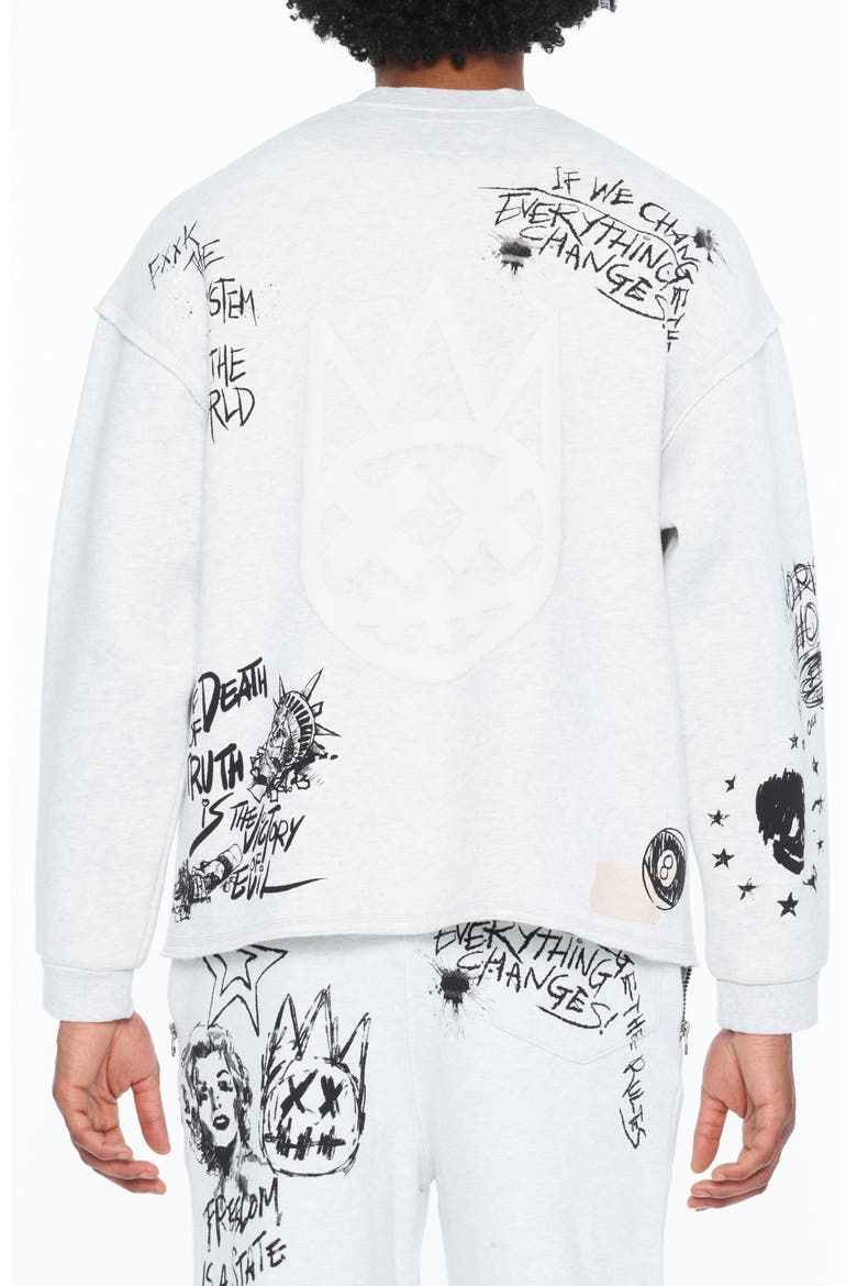 Graphic Cotton French Terry Sweatshirt, Alternate, color, HEATHER GREY