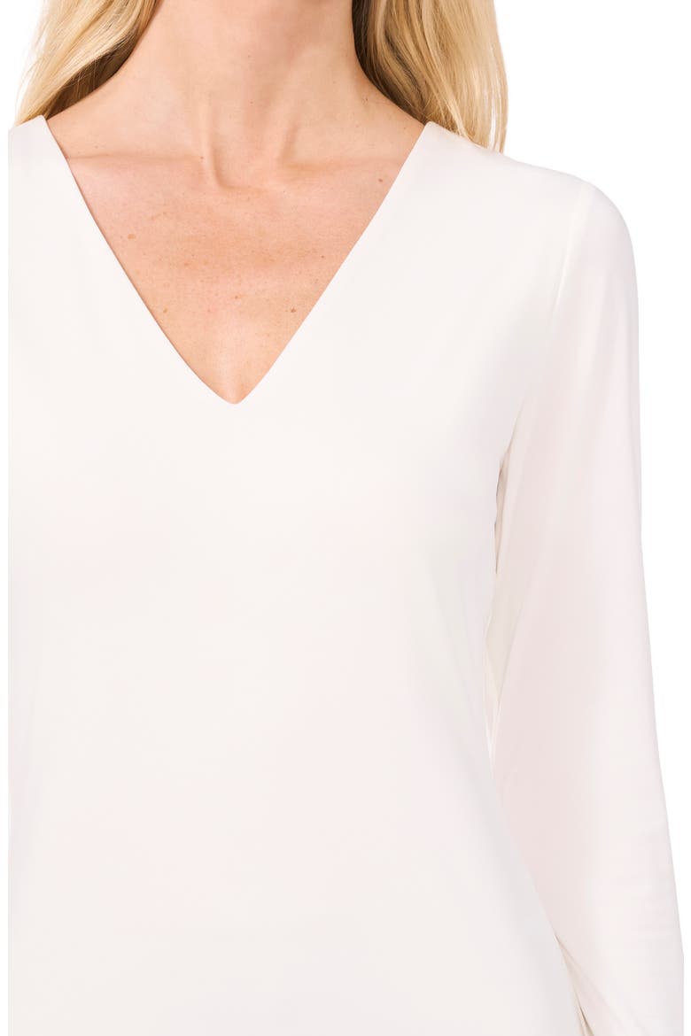 Compression V-Neck Top, Alternate, color, NEW IVORY