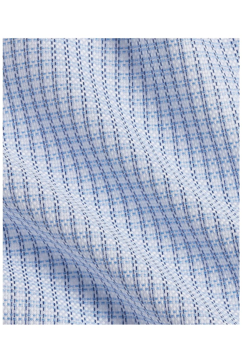 Trim Fit Textured Check Dress Shirt, Alternate, color, WHITE/ BLUE