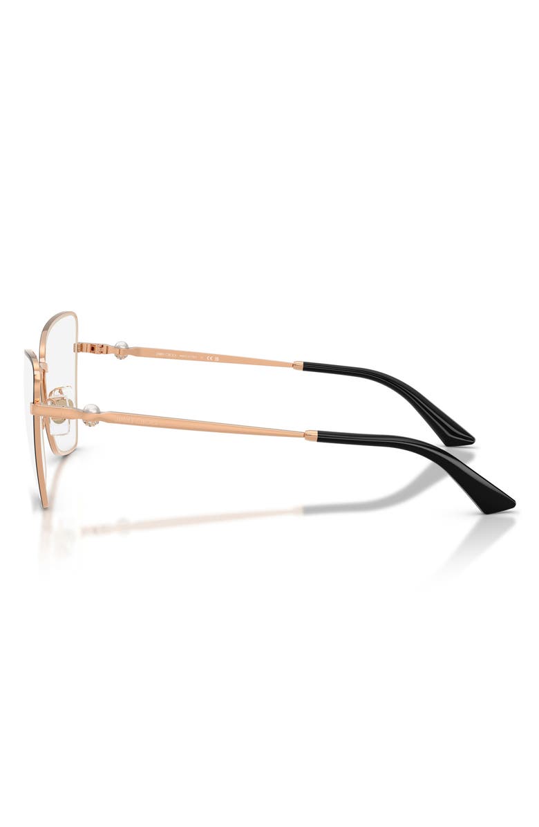 Jimmy Choo 56mm Irregular Optical Glasses, Alternate, color, Rose Gold/ Black / Demo Lens