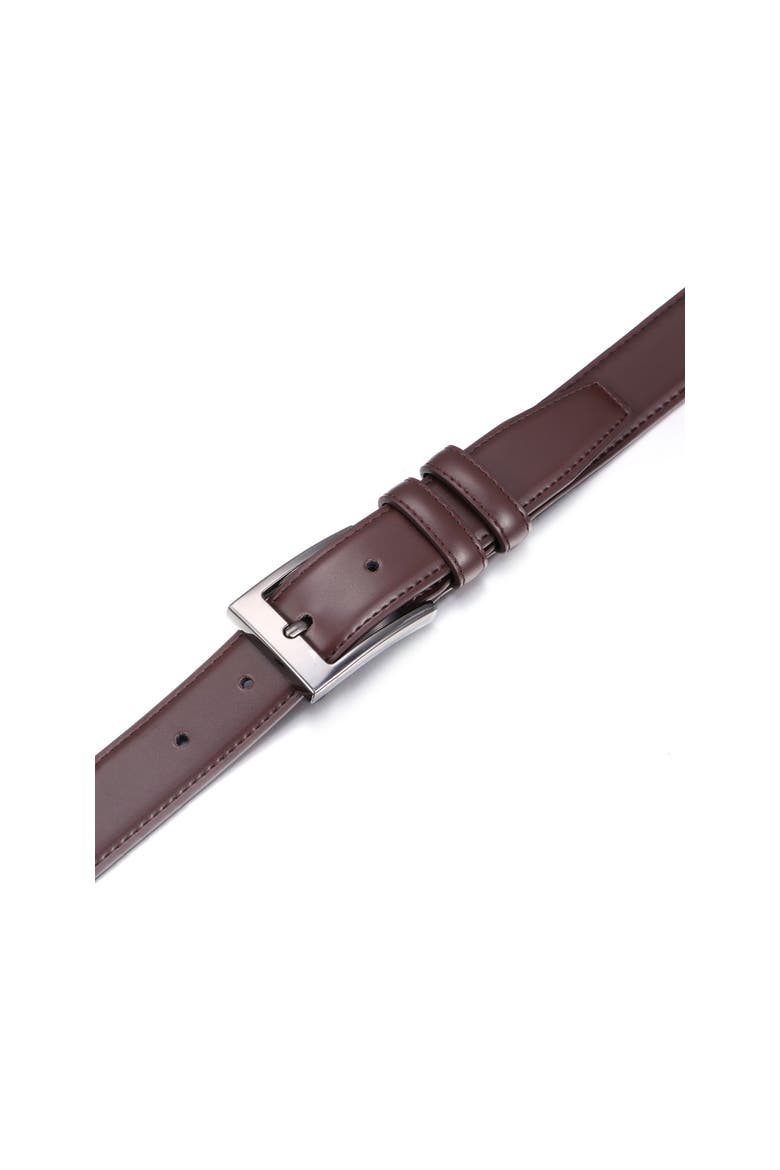 Dual Loop Leather Dress Belt, Alternate, color, Chocolate Brown