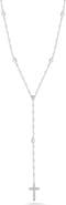 SPHERA MILANO Sterling Silver Cross & CZ 'Y' Necklace