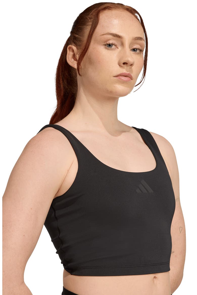 Optime Climacool Longline Sports Bra, Alternate, color, BLACK