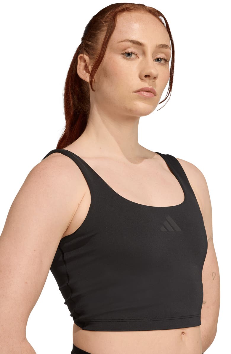 adidas Optime Climacool Longline Sports Bra, Alternate, color, Black