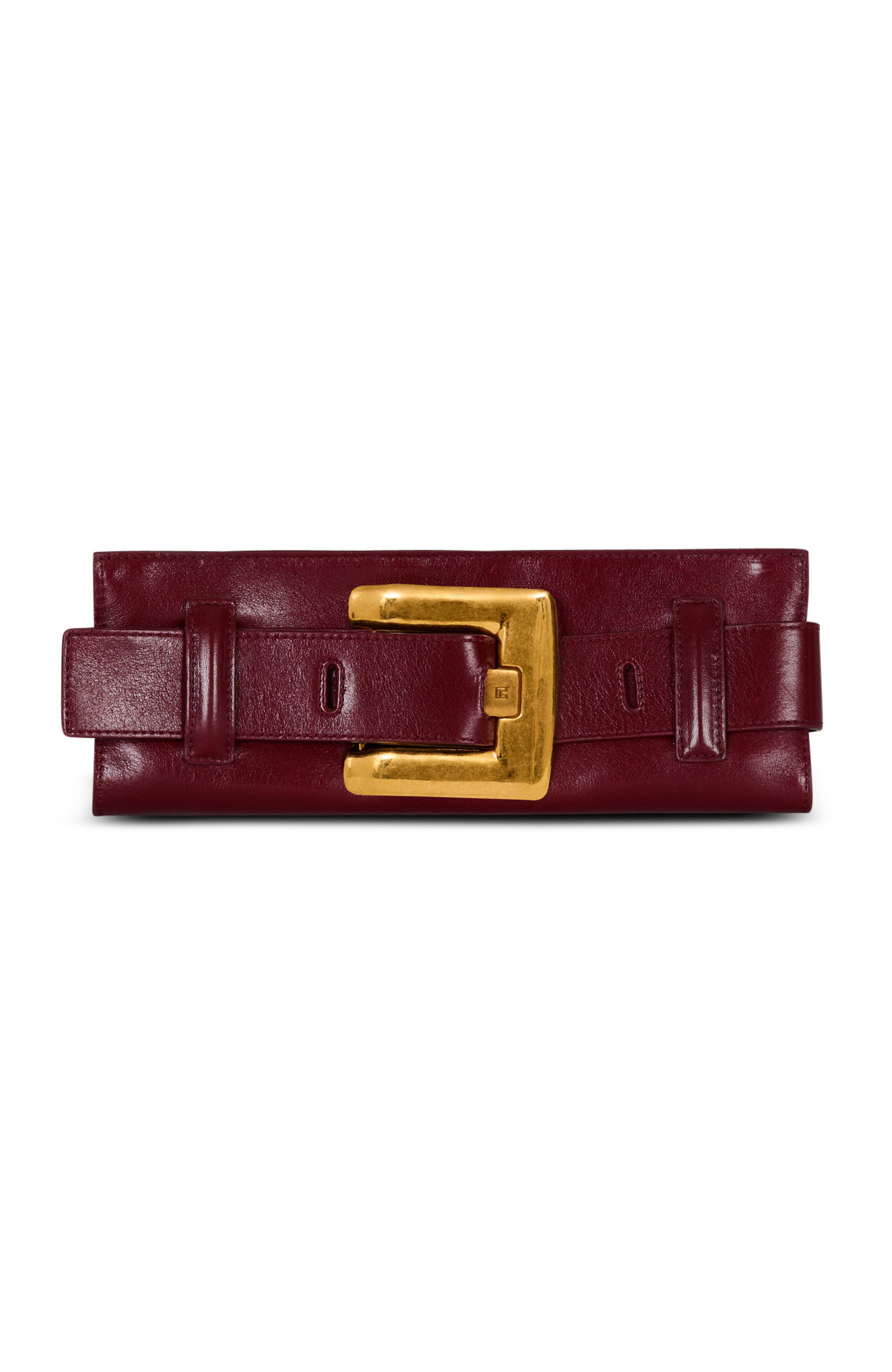 Balmain Anthem Calfskin Clutch In Calfskin, Main, color, 