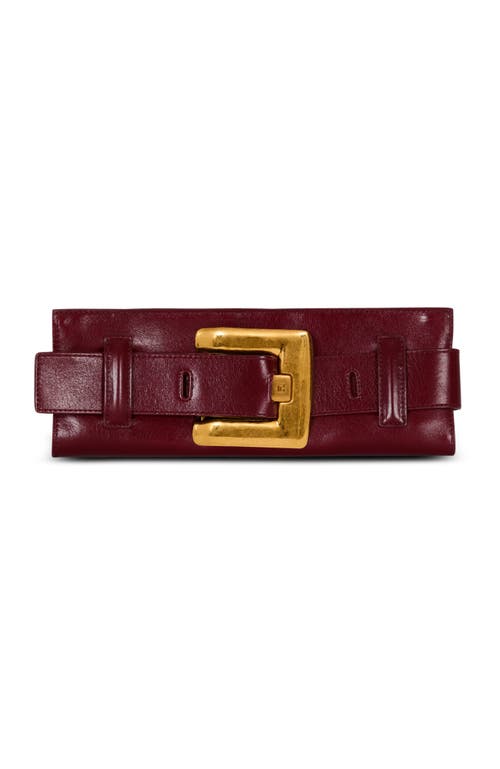 Balmain Anthem Calfskin Clutch In Calfskin in Brown at Nordstrom