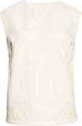 LOULOU DE SAISON Fiza Ostrich Embossed Lambskin Leather Top