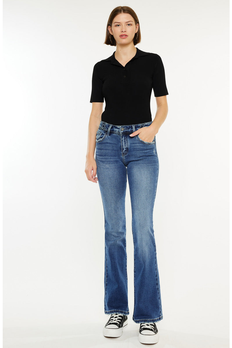 Marline Mid Rise Flare Jeans, Alternate, color, Dark Wash