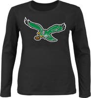 FANATICS Women's Fanatics Black Philadelphia Eagles Plus Size Scoop Neck Long Sleeve T-Shirt