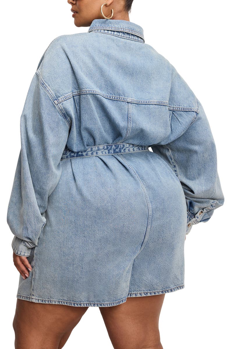 Good American Weightless Denim Romper, Alternate, color, Indigo793