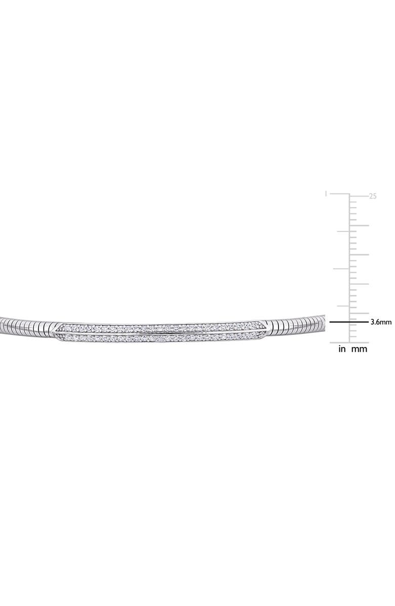 Julianna B. Cubic Zirconia Omega Bar Bangle Bracelet, Alternate, color, 