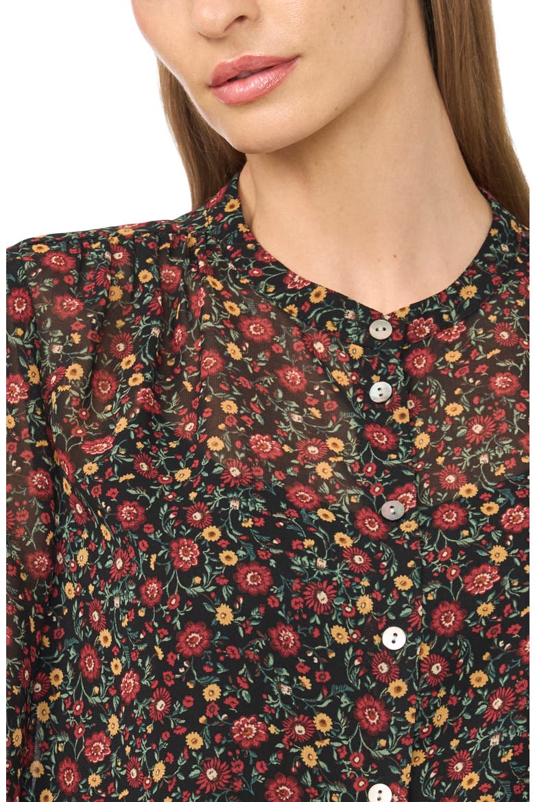 Mock Neck Button Front Shirt, Alternate, color, MERLOT