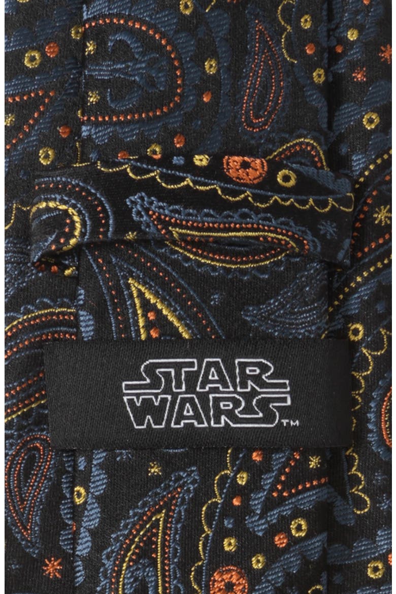 Star Wars™ Mandalorian Black Paisley Silk Tie, Alternate, color, MULTI