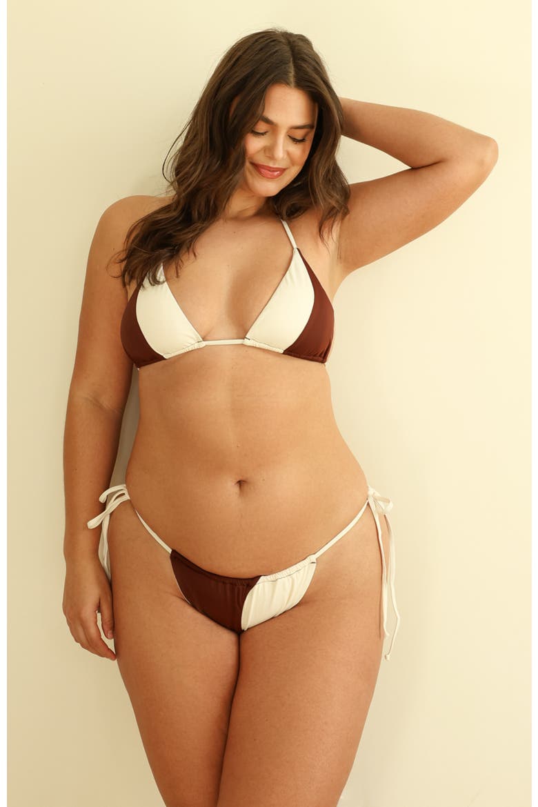 Eve Cheeky Bikini Bottom, Alternate, color, Mocha/Ivory