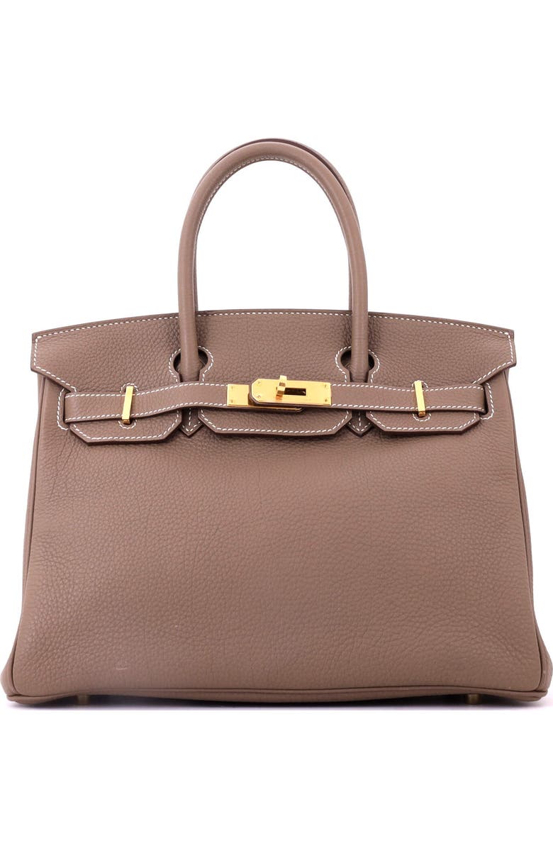 Pre-Owned Hermes Birkin Handbag Grey Togo with Gold Hardware 30, Main, color, Etoupe