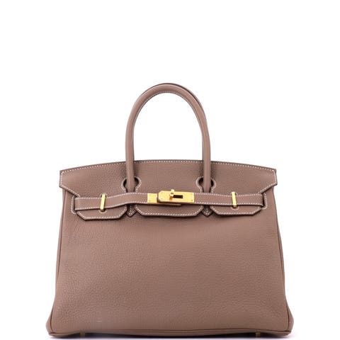 Birkin Handbag Grey Togo with Gold Hardware 30