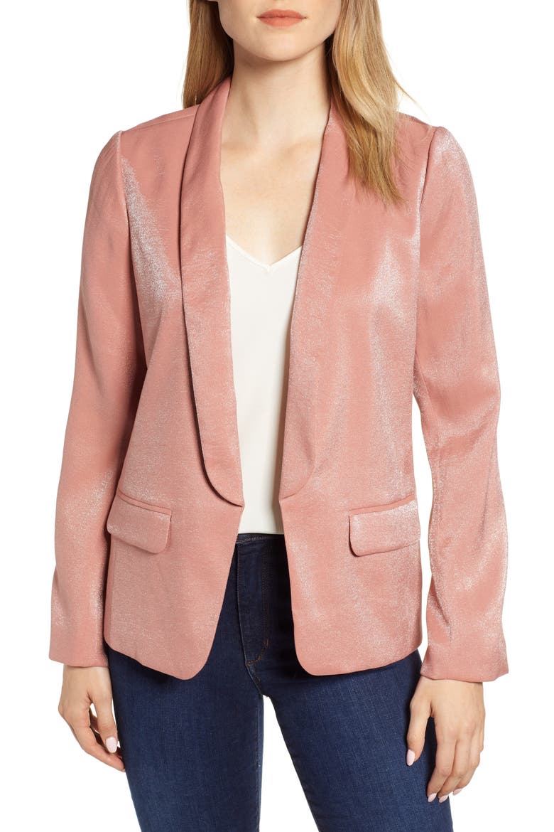 Shimmery Blazer, Main, color, ROSE GOLD METALLIC
