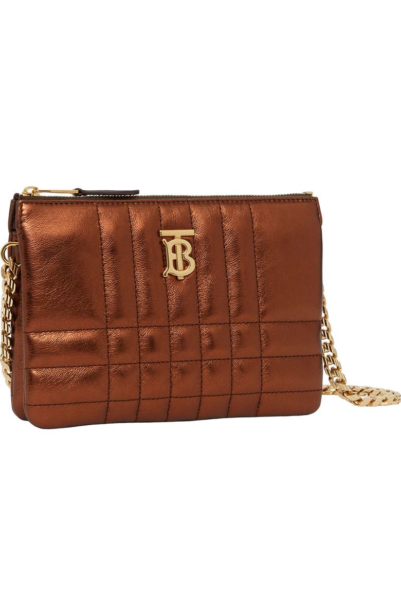 Burberry Lola Double Pouch Quilted Metallic Leather Shoulder Bag, Alternate, color,
