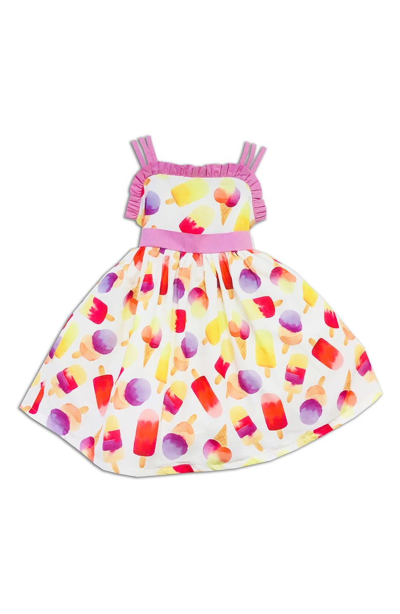 JOE-ELLA Kids' Ice Cream Print Dress, Main, color, Pink