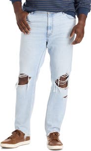 True Nation by DXL Big & Tall Destructed Dual Denim Tapered-Fit Jeans