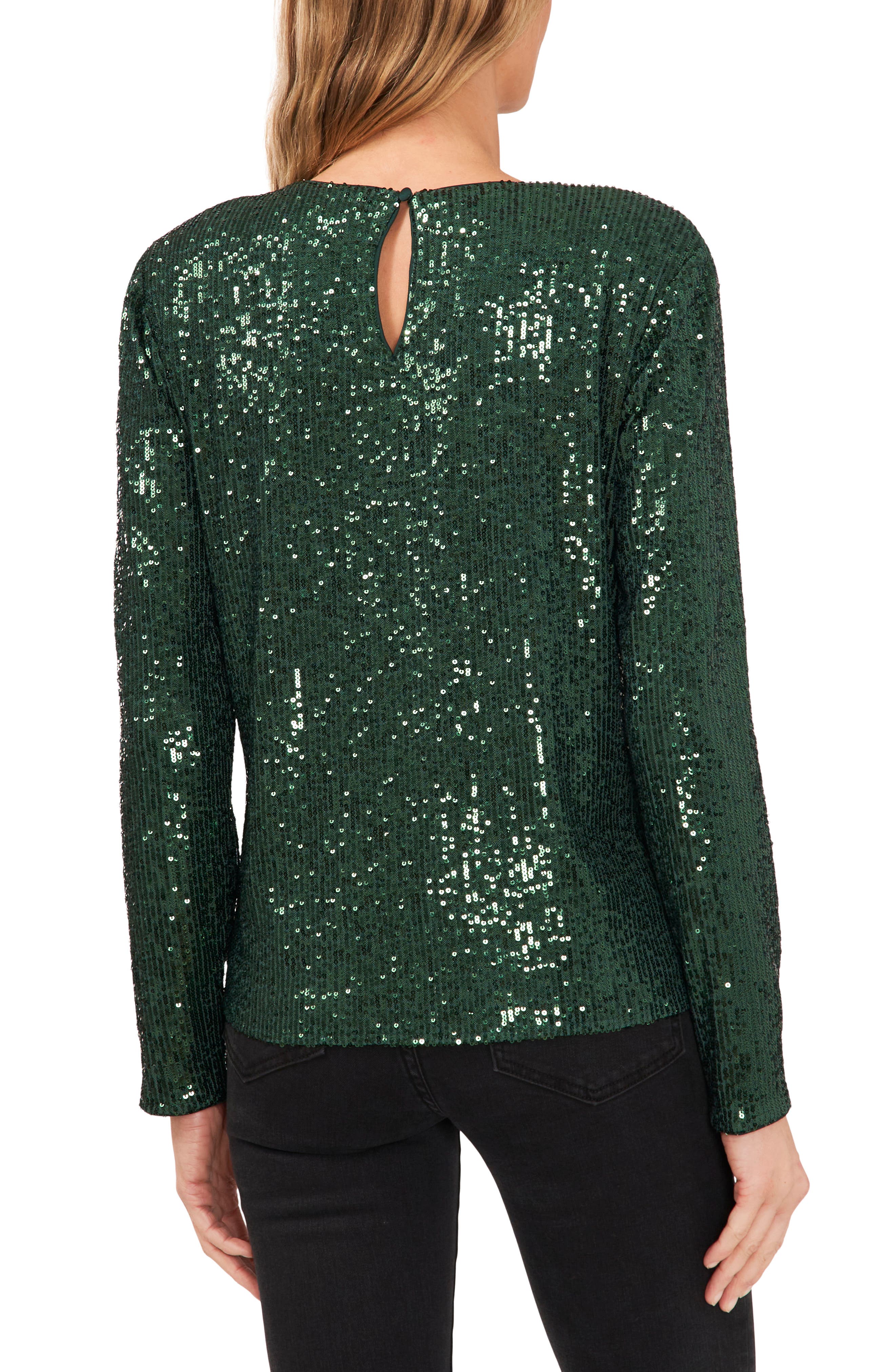 Sequin Long Sleeve Top - image 2