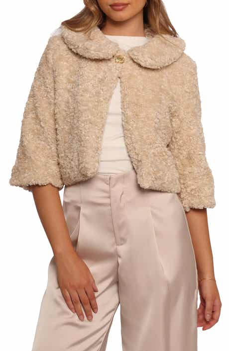 Petal & Pup Lucie Faux Fur Crop Jacket