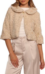 Petal & Pup Lucie Faux Fur Crop Jacket