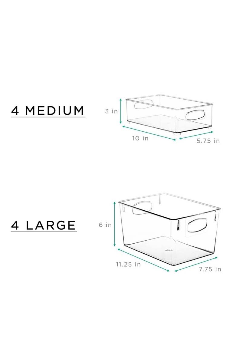 SORBUS Set of 8 Clear Fridge Organizer Bins, Alternate, color, Clear