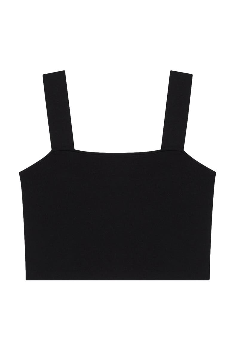 Knitted crop top with straps, Alternate, color, Black