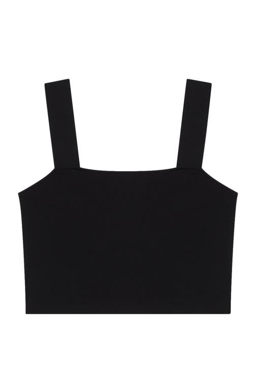 Shop Maje Knitted Crop Top With Straps In Black