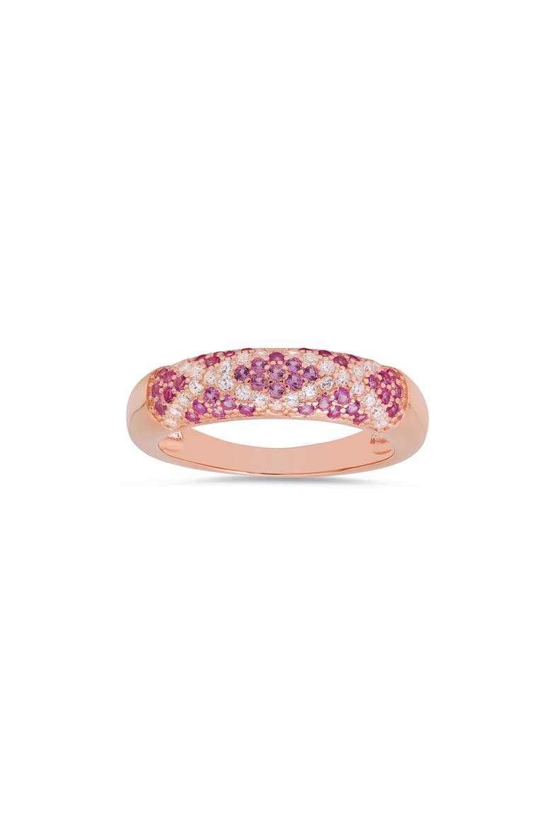 Cubic Zirconia Pavé Ring, Main, color, ROSE GOLD