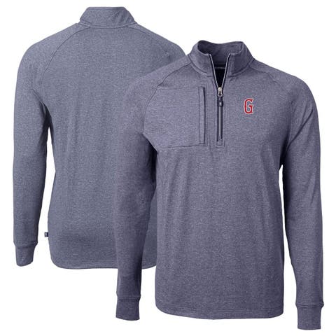 Men's Cutter & Buck  Heather Navy Greenville Drive Adapt Eco Knit Heather Big & Tall Quarter-Zip Pullover Top