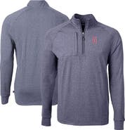 Cutter & Buck Men's Cutter & Buck  Heather Navy Greenville Drive Adapt Eco Knit Heather Big & Tall Quarter-Zip Pullover Top