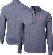 Cutter & Buck Men's Cutter & Buck Heather Navy Greenville Drive Adapt Eco Knit Heather Big & Tall Quarter-Zip Pullover Top