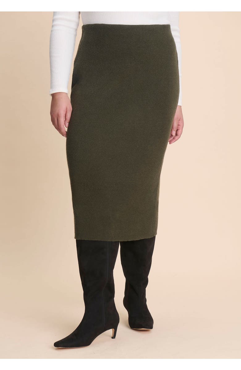 ELOQUII Sweater Maxi Skirt, Alternate, color, Dark Forest Green