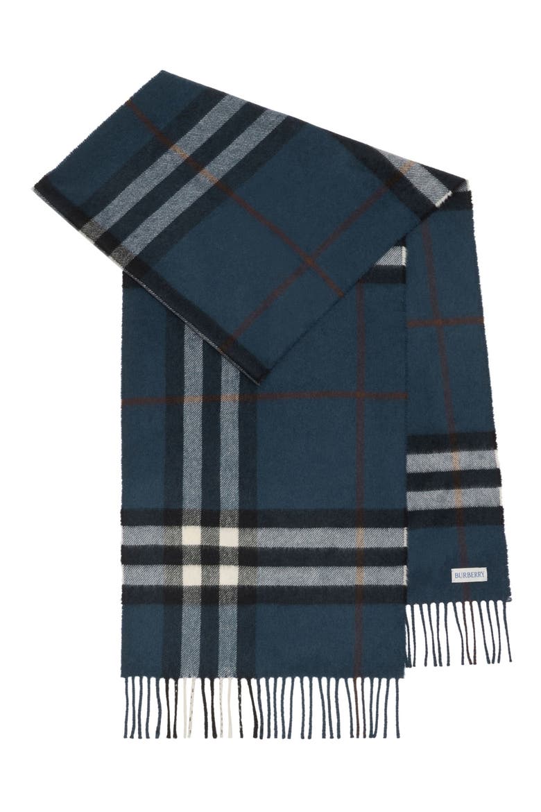 Giant Check Cashmere Scarf, Main, color, MAST BLUE