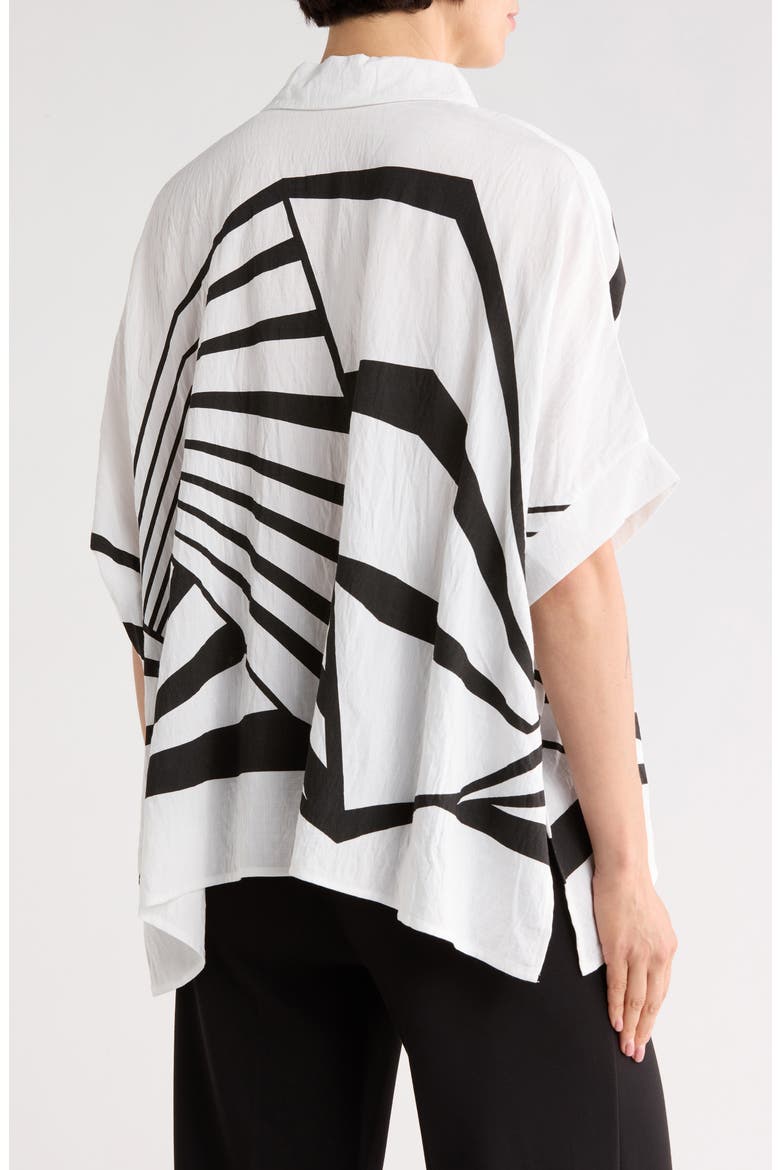 Geo Print Boxy Top, Alternate, color, WHITE