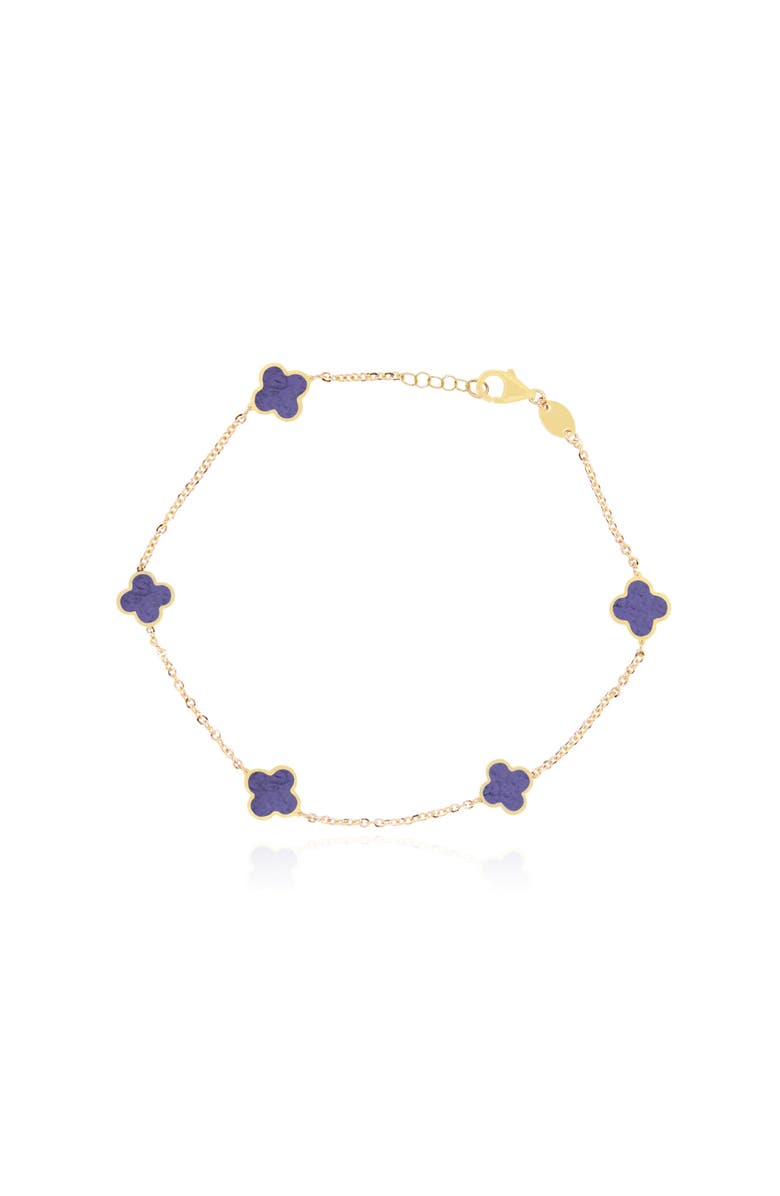 The Lovery Fine Jewelry Mini Amethyst Clover Bracelet, Main, color, Amethyst