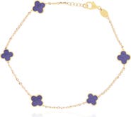 The Lovery Fine Jewelry Mini Amethyst Clover Bracelet