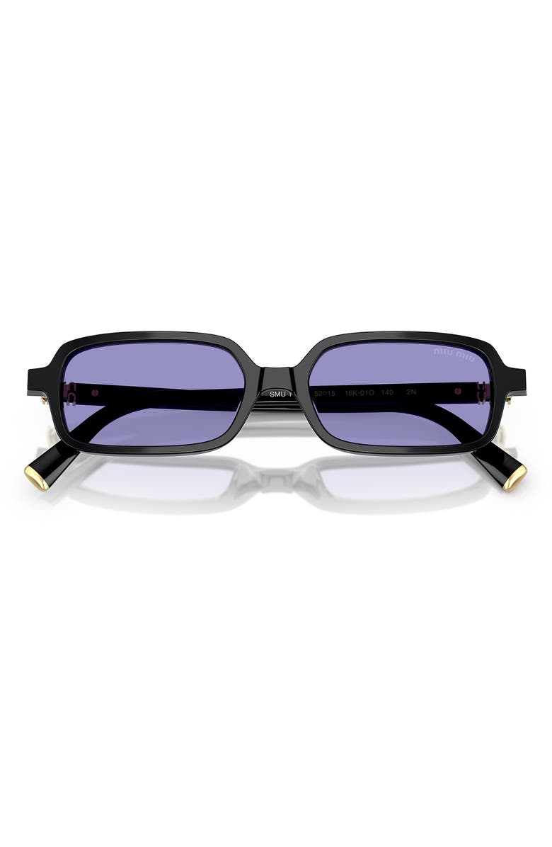 Miu Miu 52mm Rectangular Sunglasses, Alternate, color, Black/ Violet