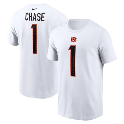 Men's Nike Ja'Marr Chase  White Cincinnati Bengals  Player Name & Number T-Shirt