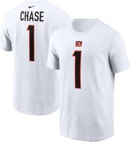 Nike Men's Nike Ja'Marr Chase  White Cincinnati Bengals  Player Name & Number T-Shirt