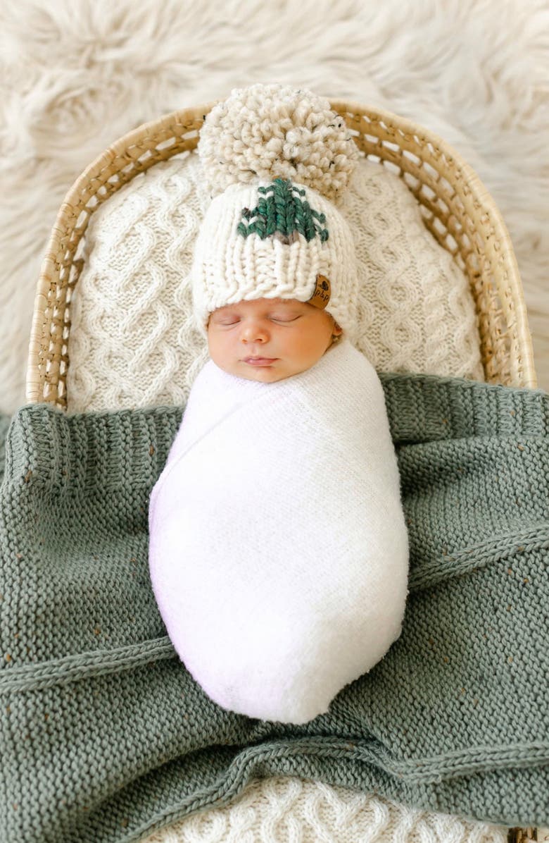 PINE + POPPY Christmas Tree Pompom Hat, Alternate, color, 