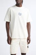 Stone Island Distressed Logo Organic Cotton Graphic T-Shirt